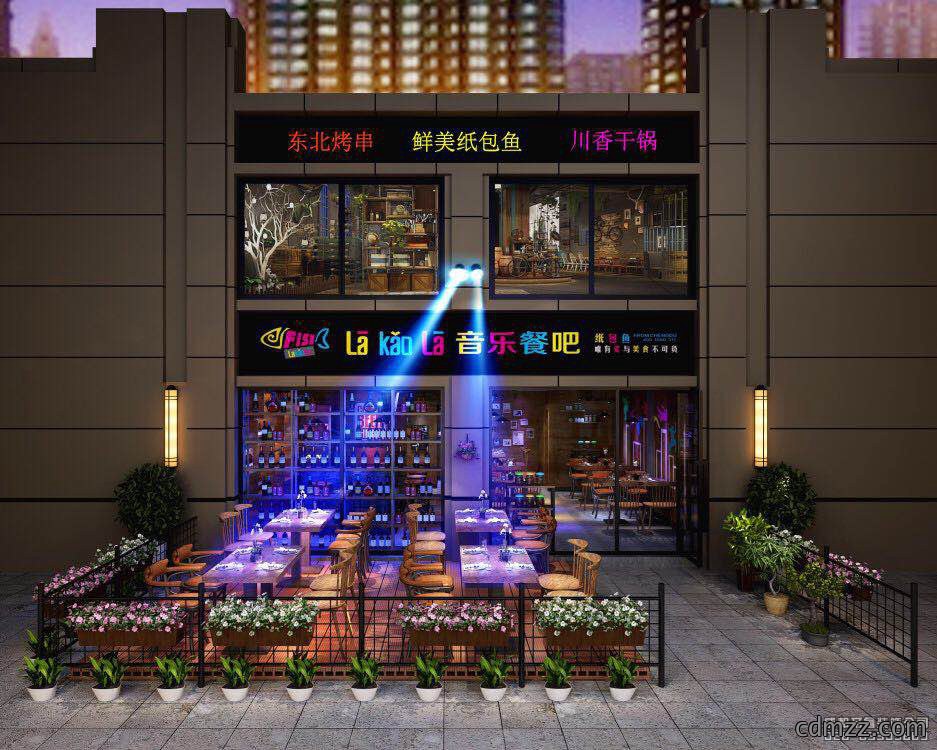 音乐餐吧门面设计效果图