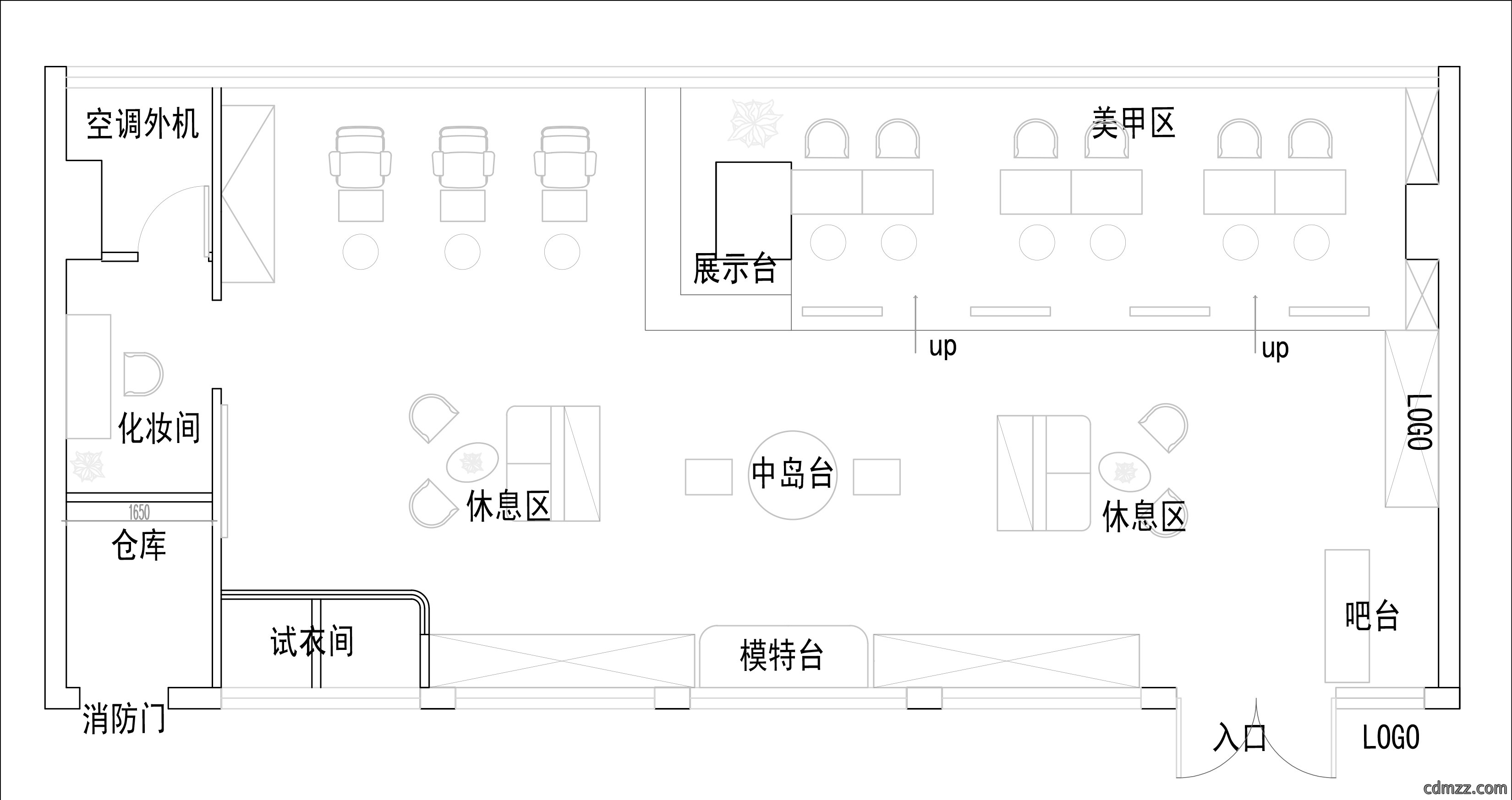 美甲店装修平面设计图